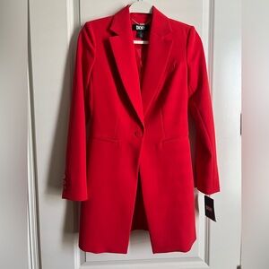 DKNY Vibrant Red Long Blazer